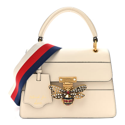Gucci Calfskin Sylvie Web Small Queen Margaret Top Handle Bag White 1 of 15