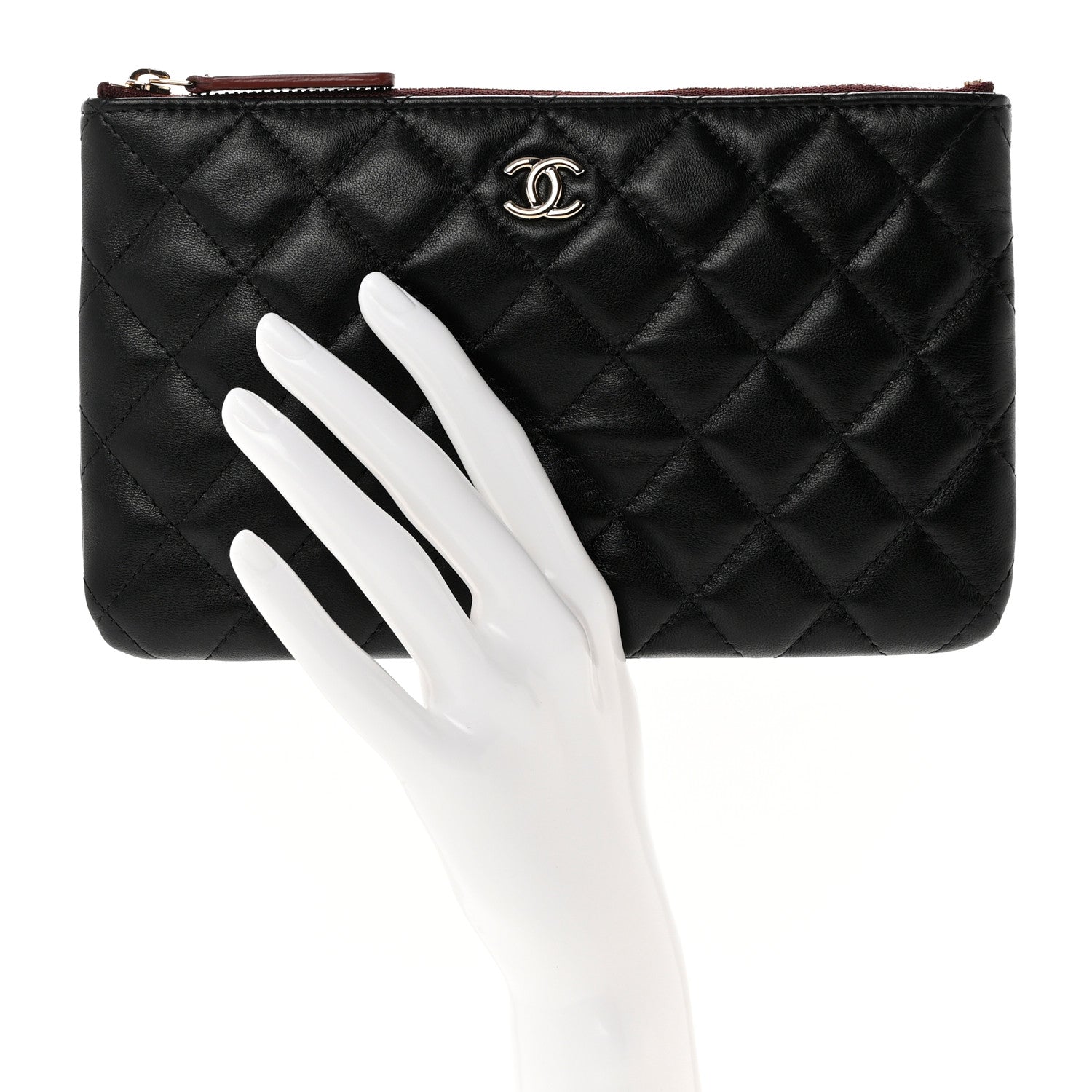 Chanel Lambskin Quilted Cosmetic Case Black 2 of 7