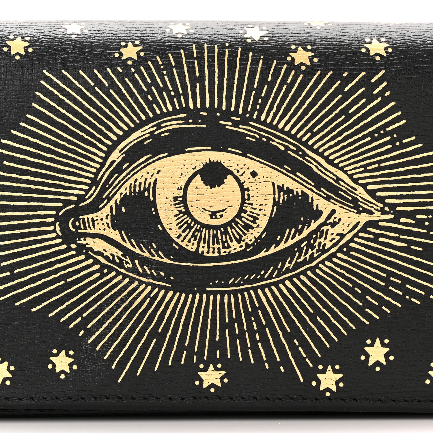 Gucci Dollar Calfskin Garden Mystic Eye Chain Wallet Black 6 of 9