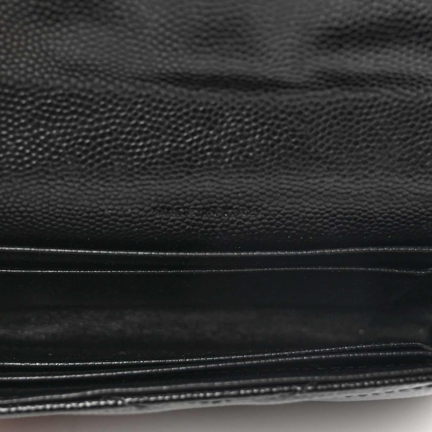 Grain De Poudre Matelasse Chevron Small Monogram Envelope Wallet Black