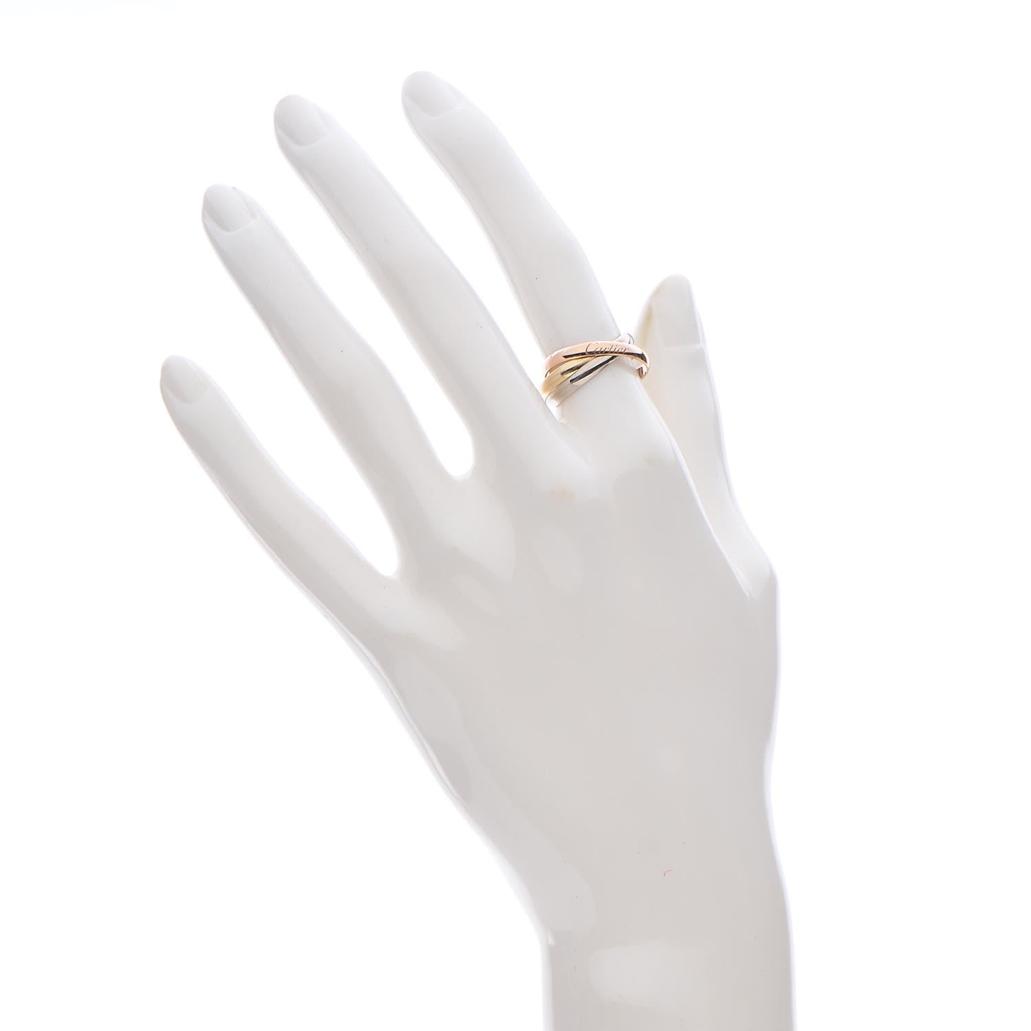 Cartier 18K Pink Yellow White Gold Small Trinity Ring 51 5.75 2 of 6