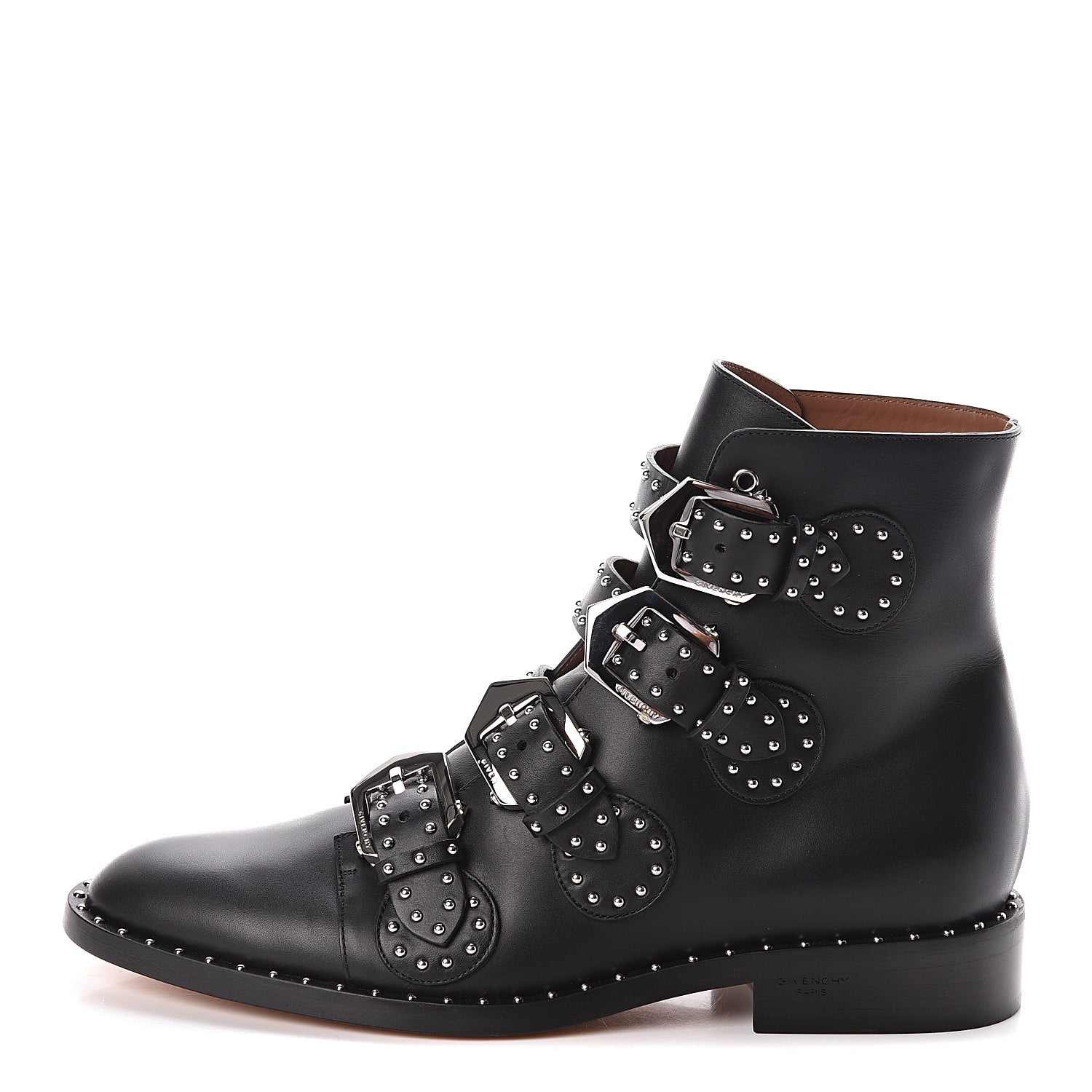 Givenchy Calfskin Studded Prue Buckle Bootie 38.5 Black 1 of 8