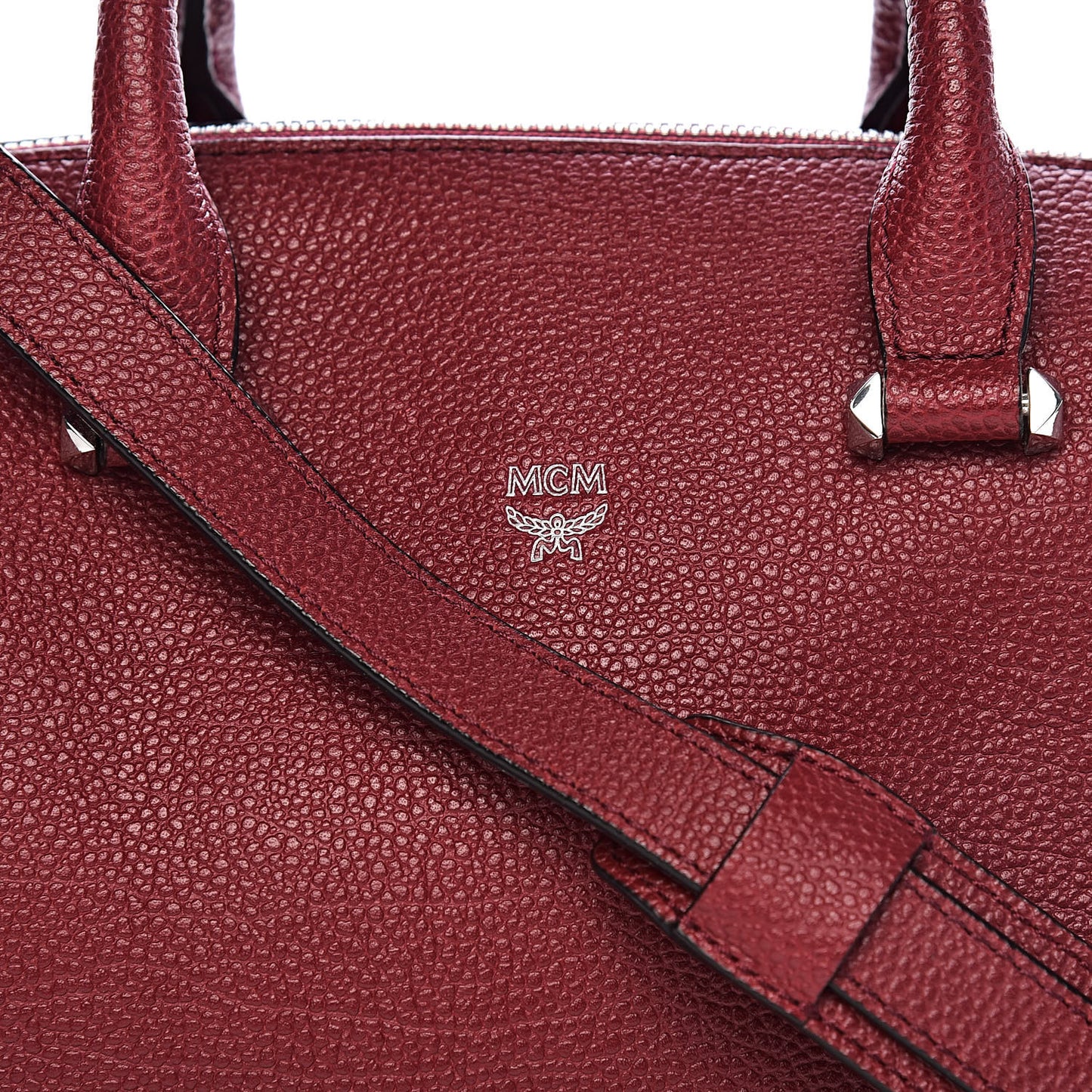 Grained Calfskin Medium Ella Boston Sash Burgundy
