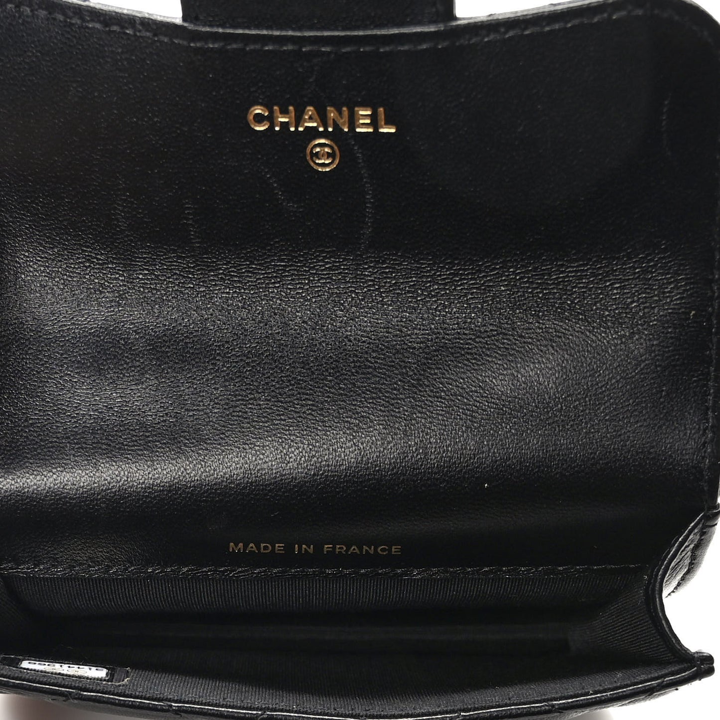 Lambskin Quilted Top Handle Flap Coin Purse With Chain Black