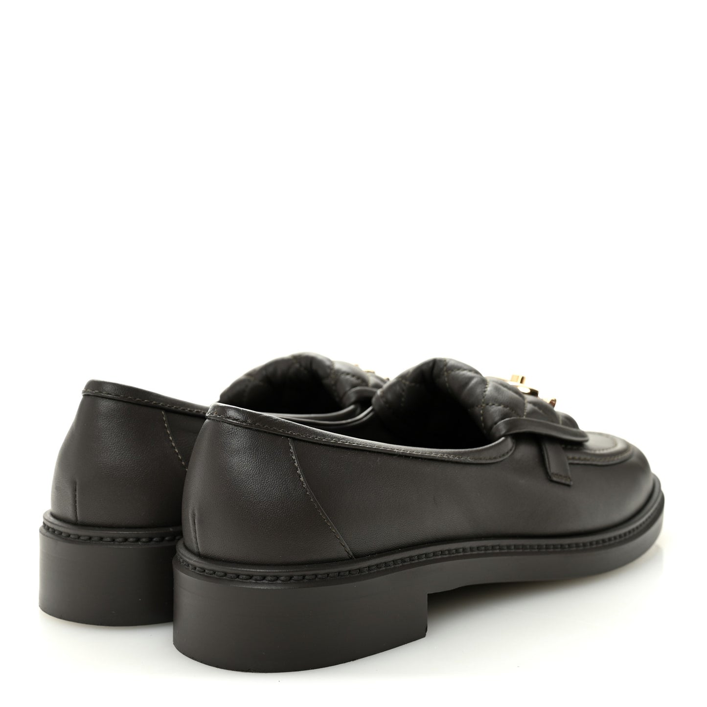 Lambskin Quilted CC Turnlock Loafers 39 Dark Brown