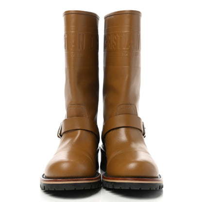 Christian Dior Calfskin Embossed Dior Quest 35mm Biker Boots 37 Natural 2 of 8