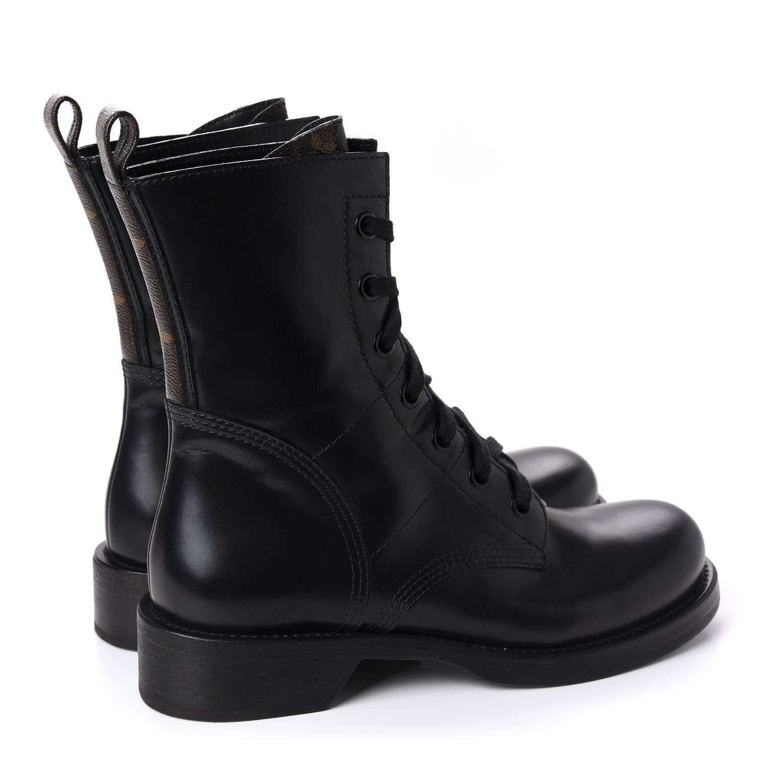 Louis Vuitton Calfskin Monogram Metropolis Flat Ranger Boots 39 Black 4 of 10