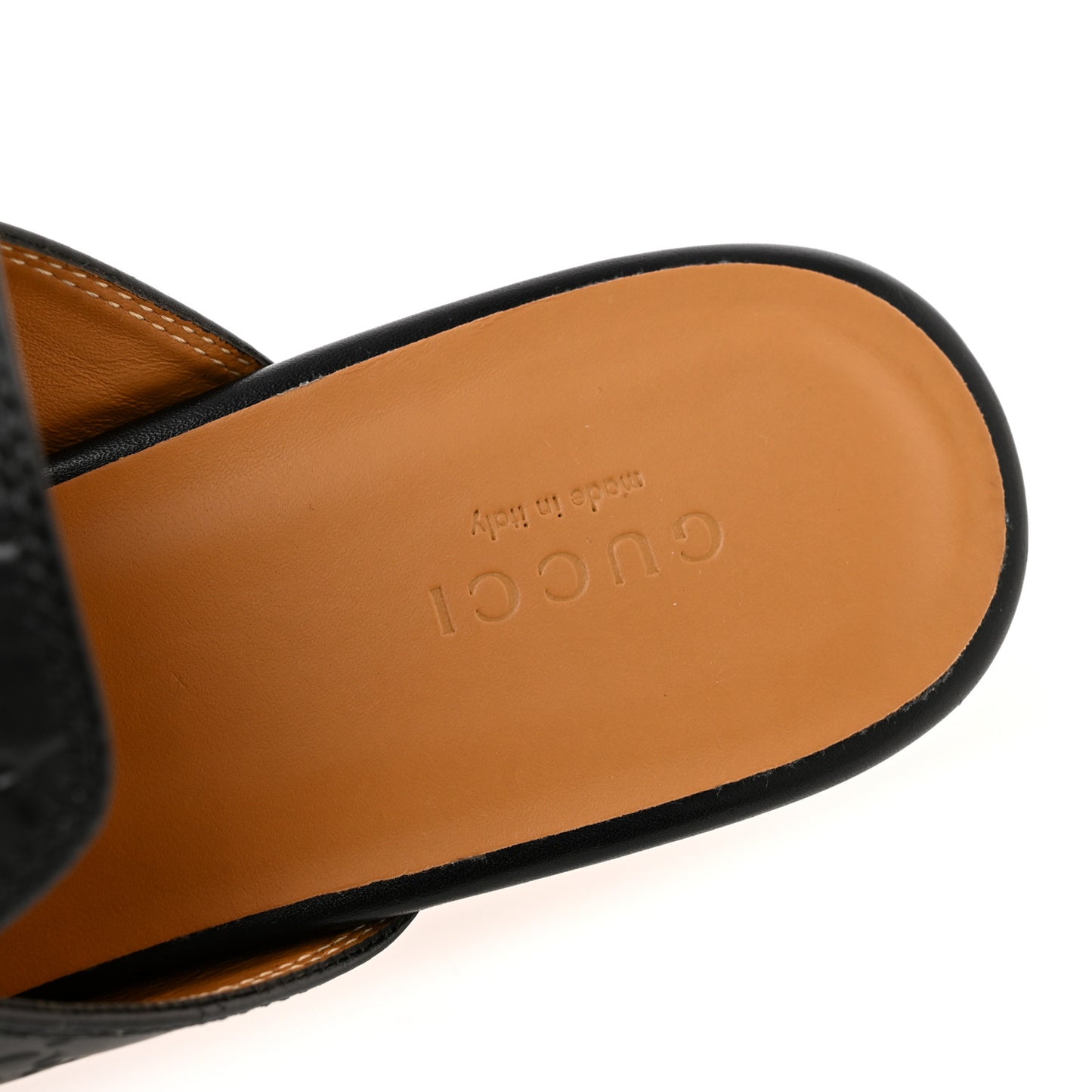 Glamour Calfskin Guccissima Womens Princetown Slippers 39 Black