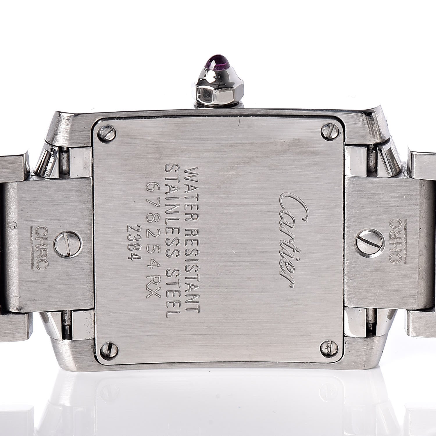 Cartier Stainless Steel Pink Mother of Pearl 20mm Tank Francaise Quartz Watch 5 of 10