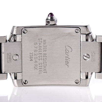 Cartier Stainless Steel Pink Mother of Pearl 20mm Tank Francaise Quartz Watch 5 of 10