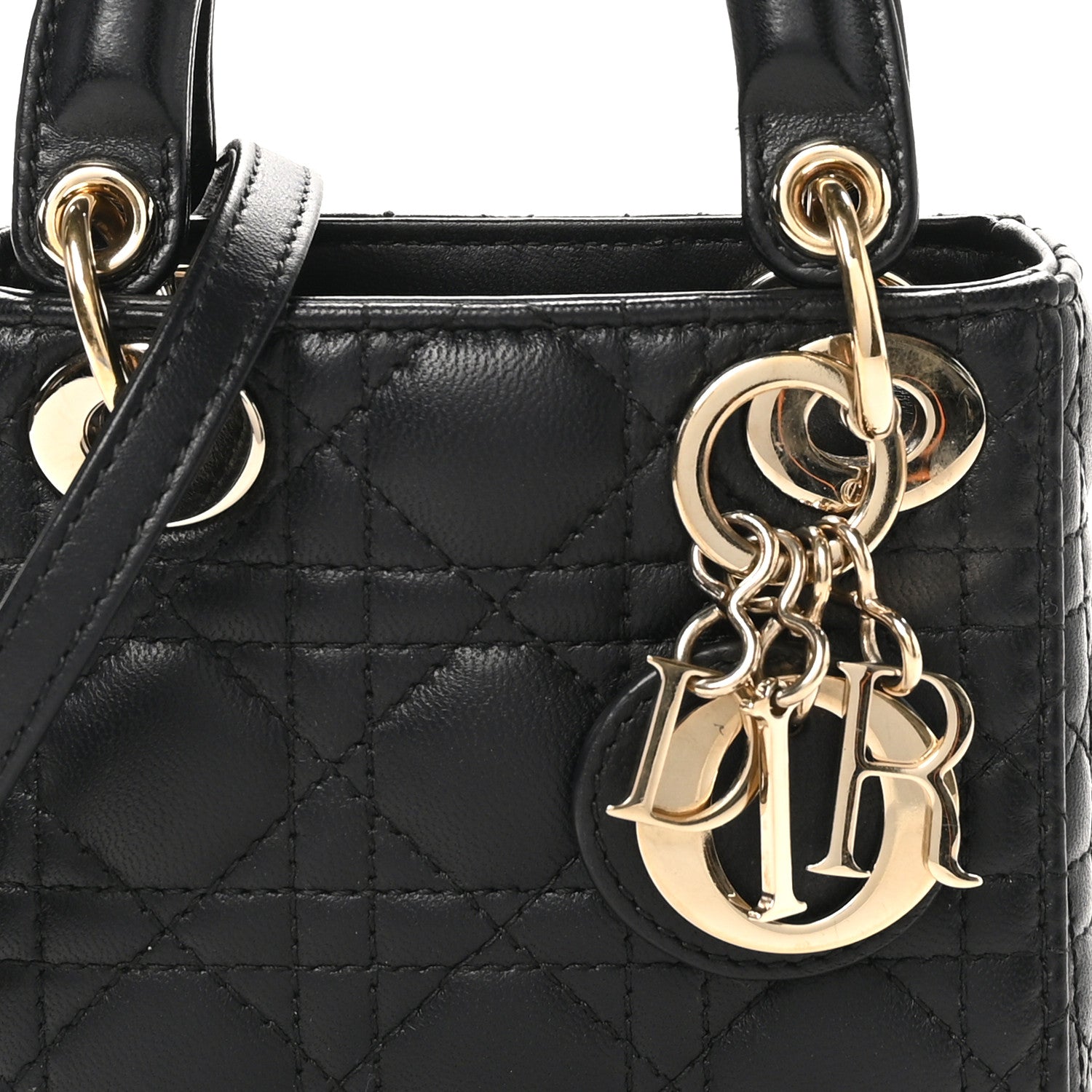 Christian Dior Lambskin Cannage Micro Lady Dior Black 7 of 10