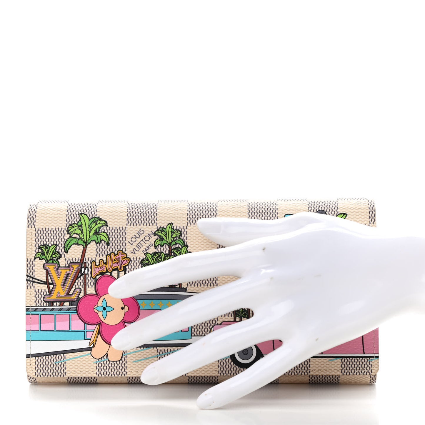 Damier Azur 2021 Christmas Animation Hollywood Sarah Wallet Fuchsia