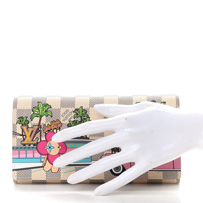 Louis Vuitton Damier Azur 2021 Christmas Animation Hollywood Sarah Wallet Fuchsia 2 of 6