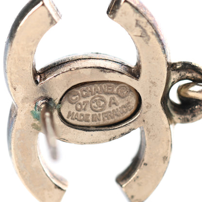 Chanel CC Enamel Drop Earrings Green 4 of 4