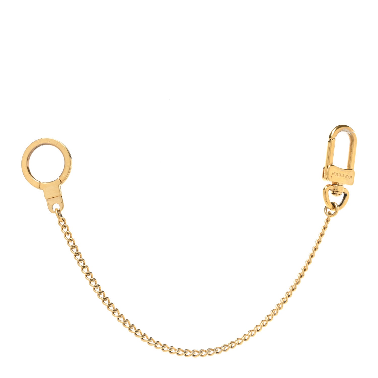 Louis Vuitton Metal Pochette Extender Key Ring Chain Gold 1 of 4
