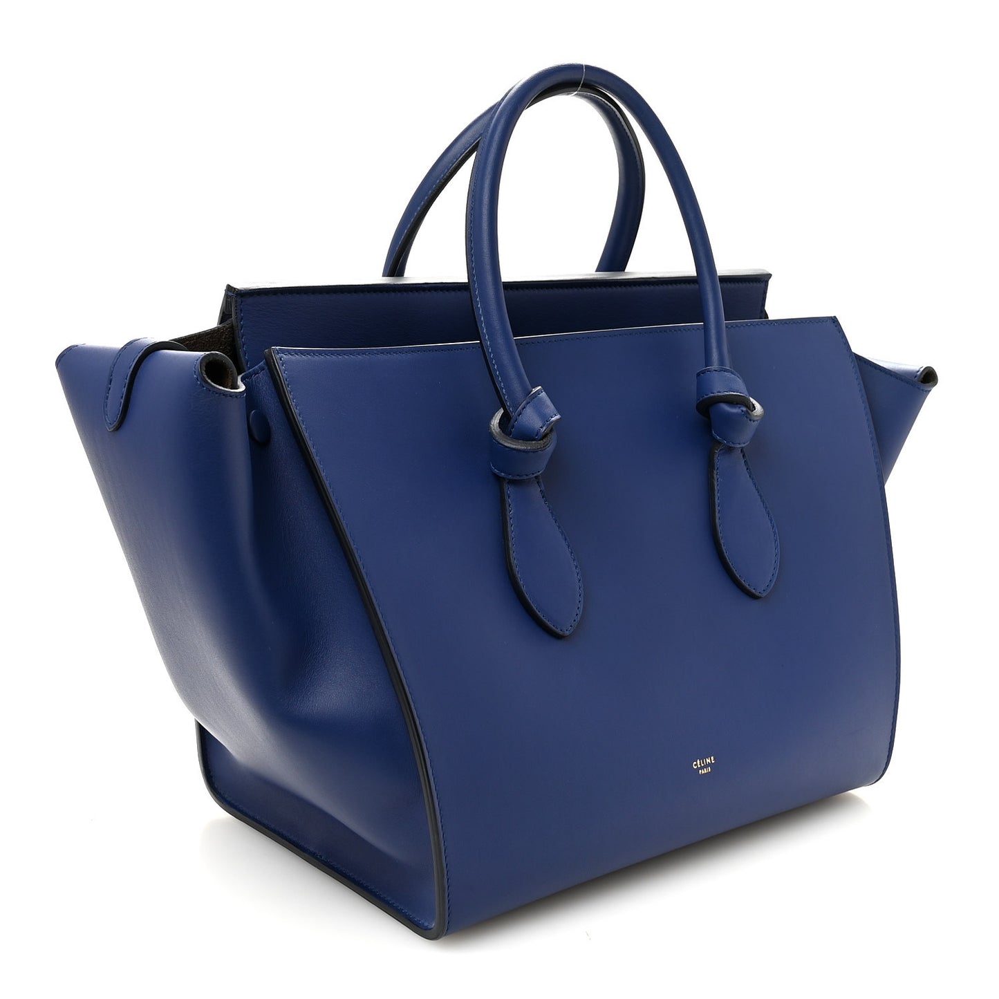 Smooth Calfskin Small Tie Knot Tote Dark Indigo
