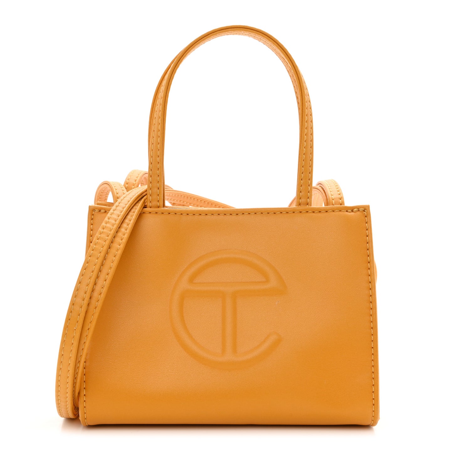 Vegan Leather Small Shopping Bag Mustard