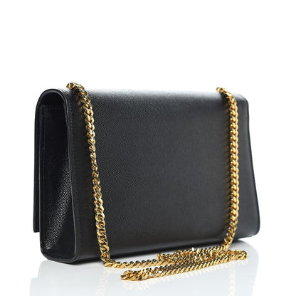 Saint Laurent Grain De Poudre Medium Classic Monogram Kate Satchel Black 3 of 10