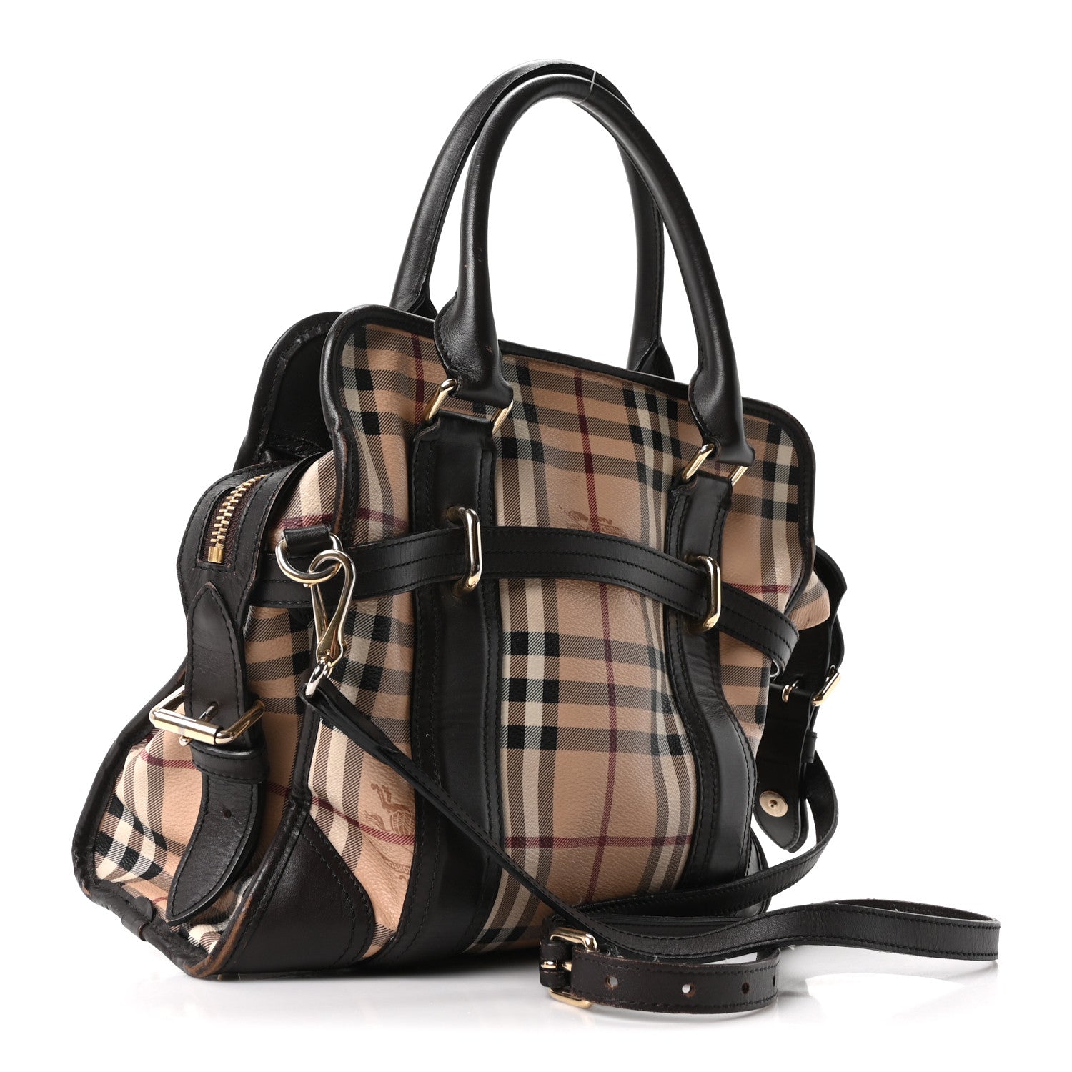 Burberry Haymarket Check Medium Minford Portrait Tote Chocolate 2 of 10