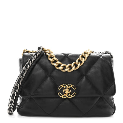 Chanel Lambskin Quilted Large Chanel 19 Flap Black 1 of 10