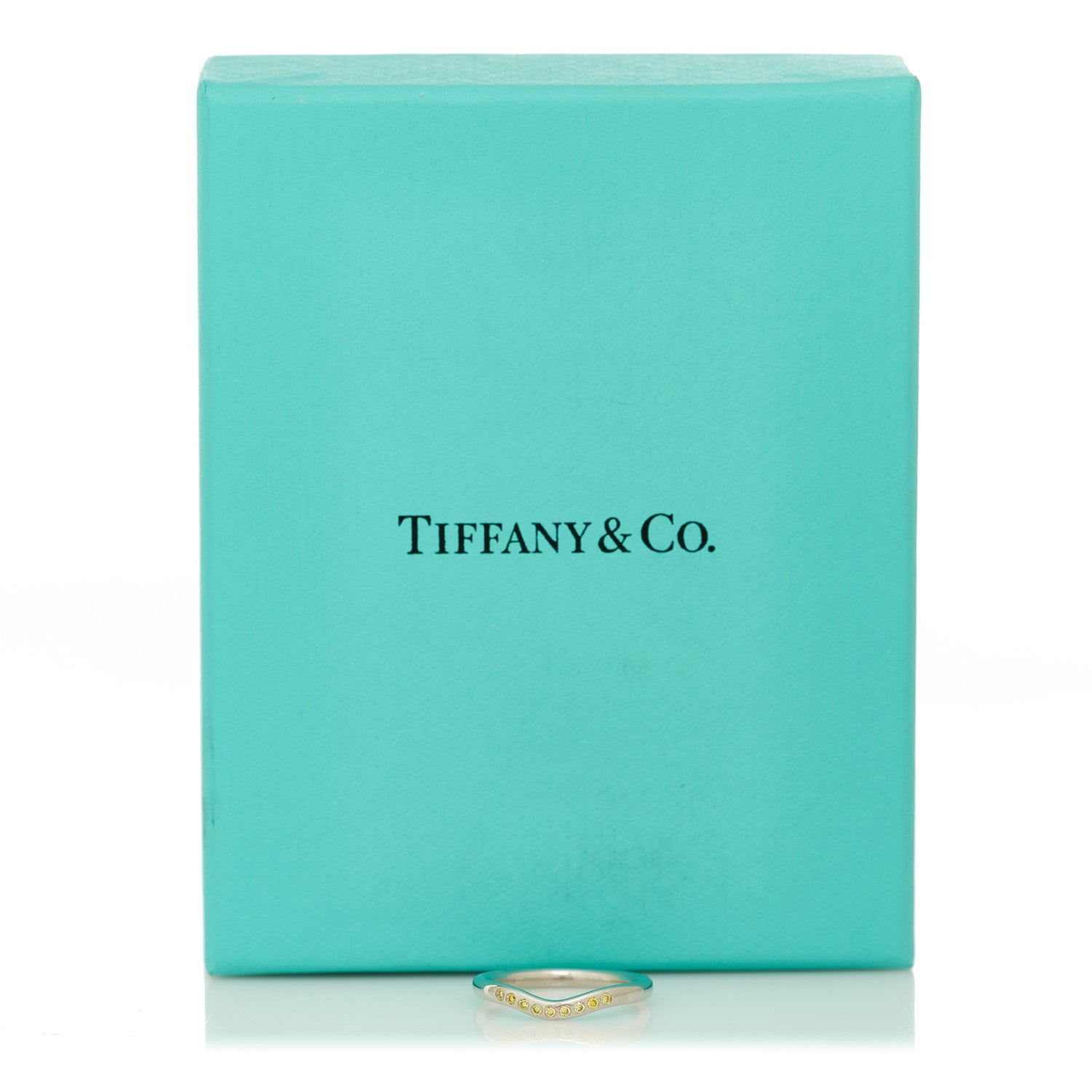 Tiffany Platinum Yellow Diamond Elsa Peretti Wedding Band Ring 49 5 5 of 5