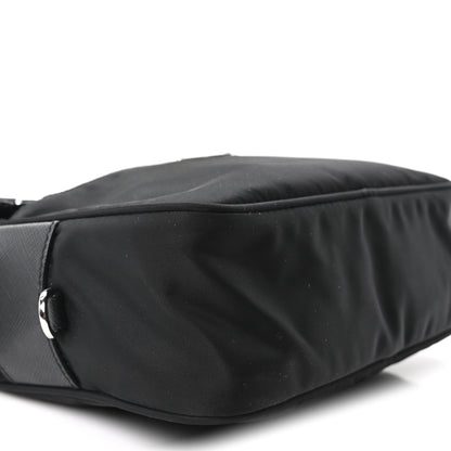 Prada Re-Nylon Vela Saffiano Pocket Double Zip Shoulder Bag Black Black 9 of 10