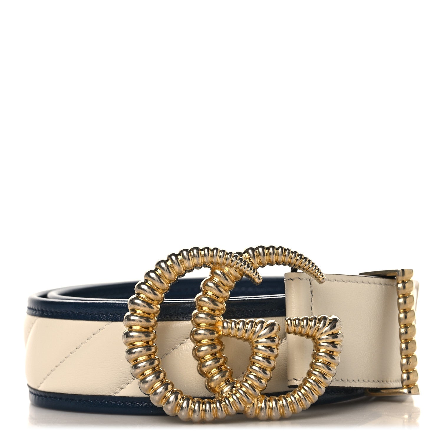 Gucci Azalea Calfskin Matelasse Diagonal Torchon Double G 40mm Belt 75 30 Mystic White Blue Agata 75/30 Mystic White Blue Agata 1 of 6