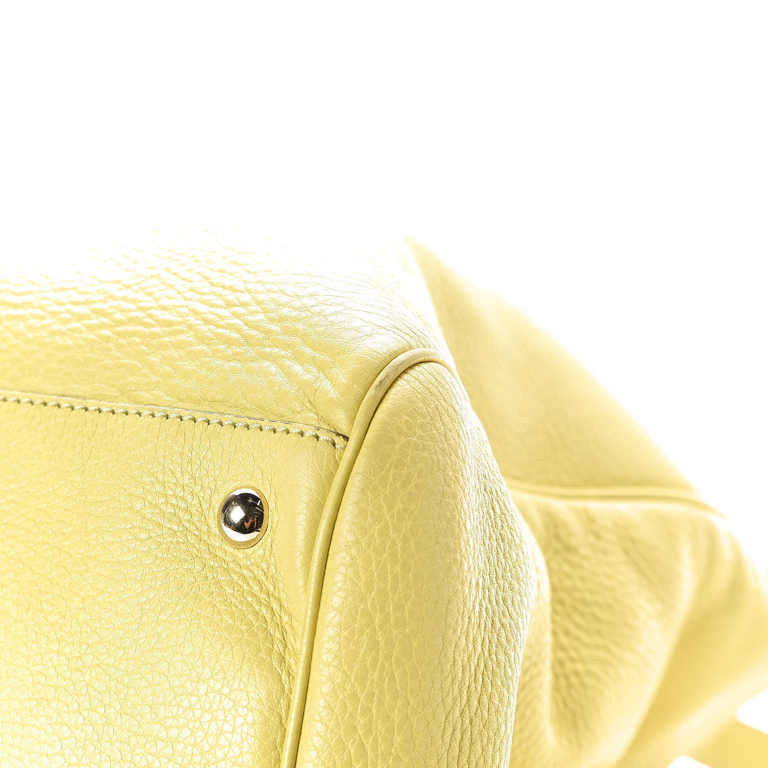 Gucci Pebbled Calfskin Large Bamboo Shopper Tote Citrus 9 of 19
