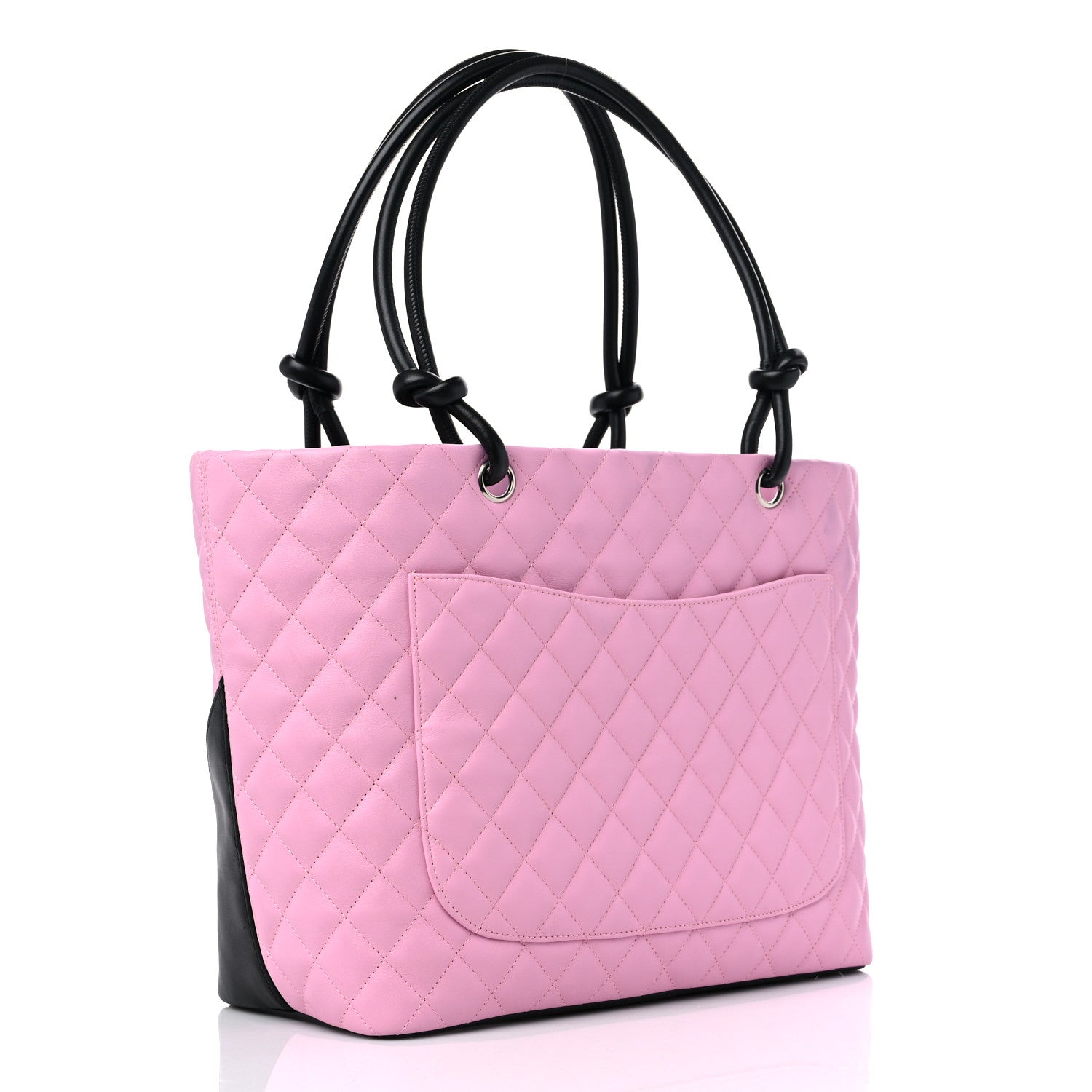 Chanel Calfskin Quilted Large Cambon Tote Pink Black 3 of 10