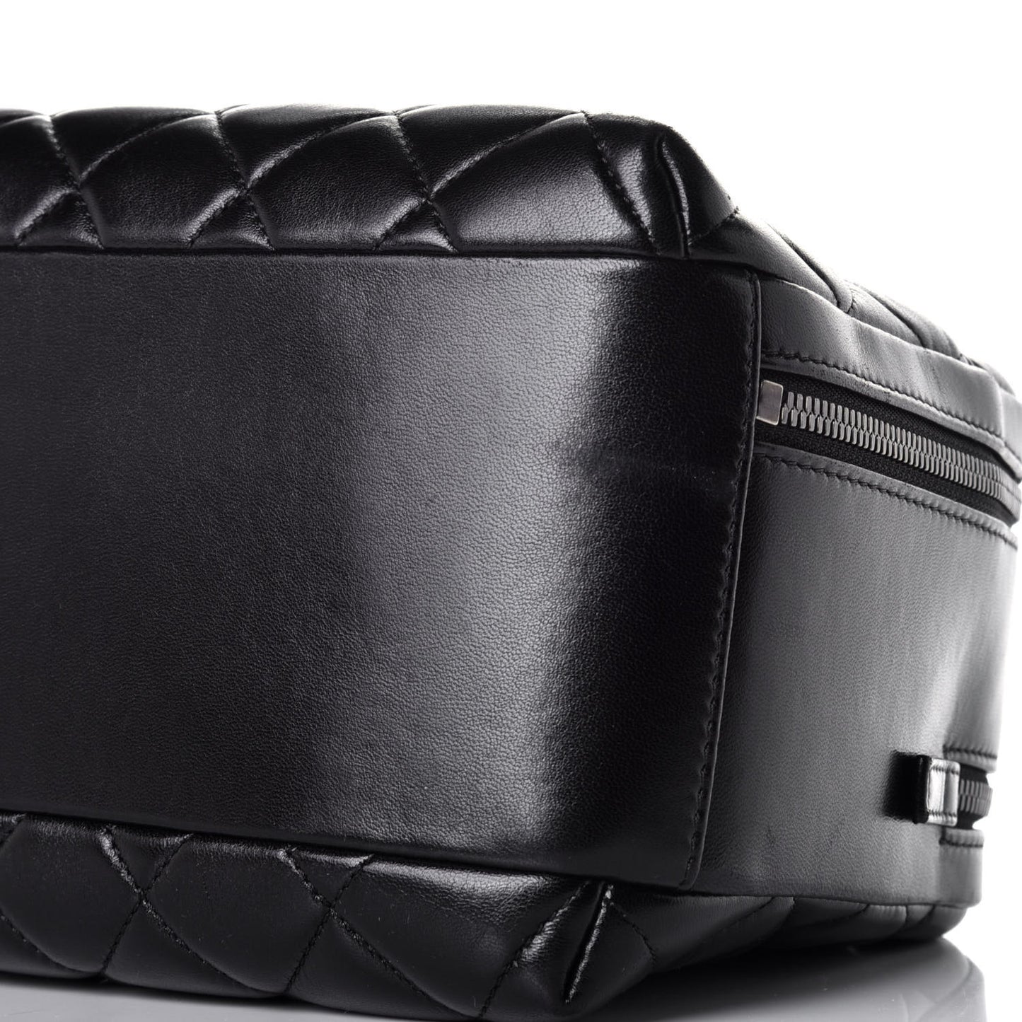 Lambskin Quilted Medium Trendy CC Bowling Bag Black