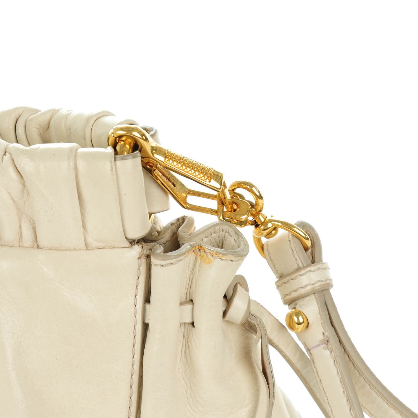 Vitello Lux Gathered Tote Quarzo