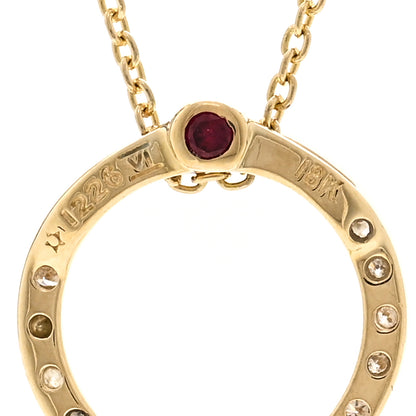 Roberto Coin 18K Yellow Gold Diamond Tiny Treasures .09ctw Circle Pendant Necklace 5 of 5