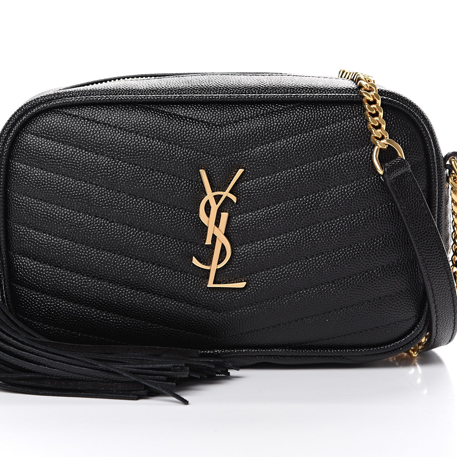 Saint Laurent Grain De Poudre Matelasse Monogram Mini Lou Camera Bag Black 8 of 12