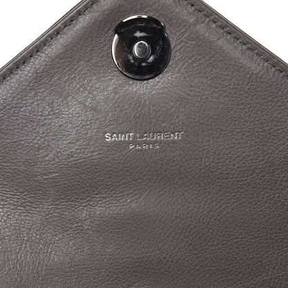 Saint Laurent Sheepskin Tri-Quilt Monogram Medium College Bag Gray 6 of 7
