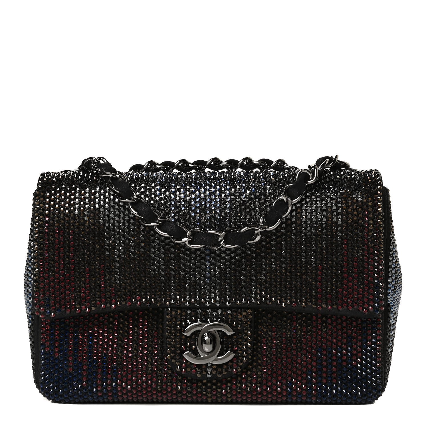 Chanel Suede Calfskin Crystal Small Single Flap Multicolor 1 of 11