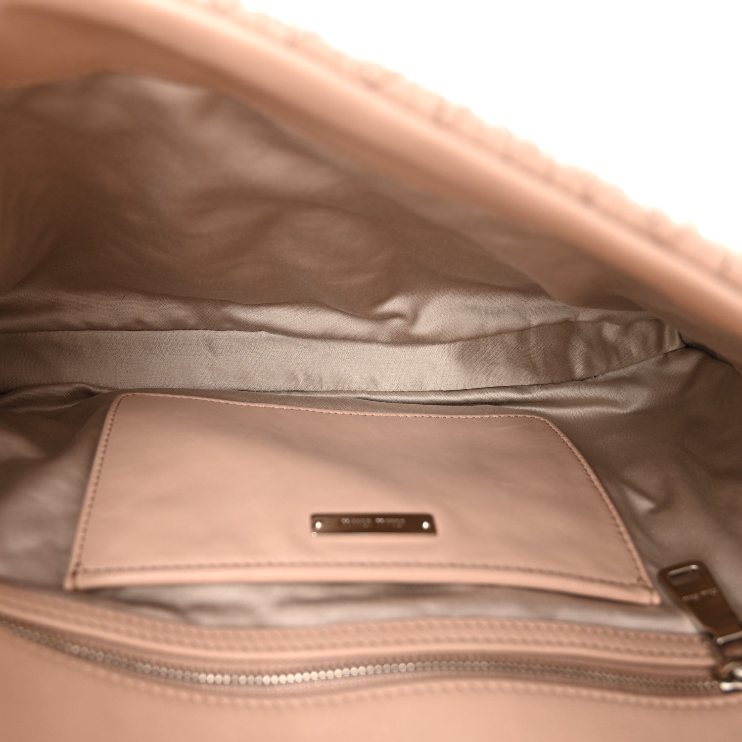 Miu Miu Nappa Matelasse Crystal Flap Clutch Cammeo 5 of 11