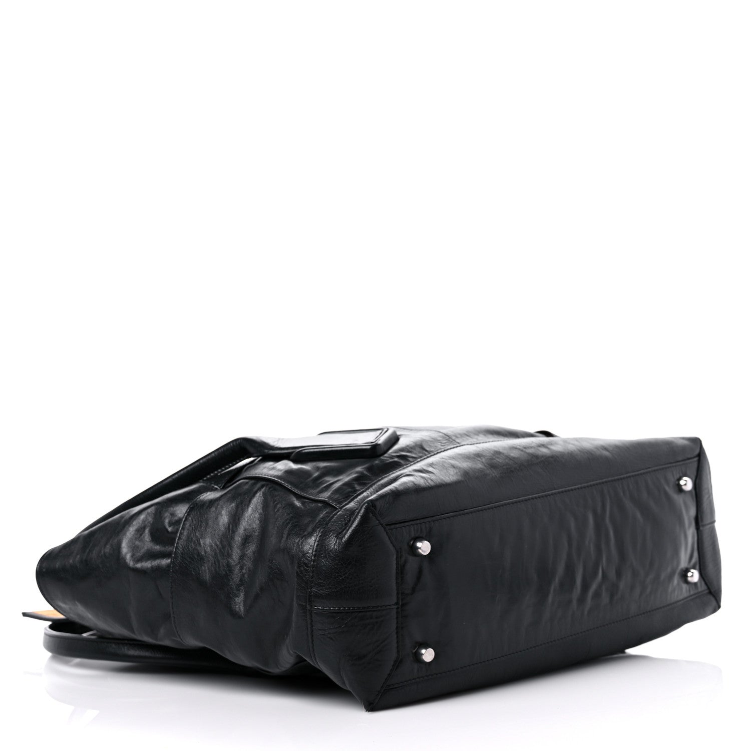 Bottega Veneta Paper Calfskin Maxi Intrecciato Arco Slouch Black Silver 4 of 14
