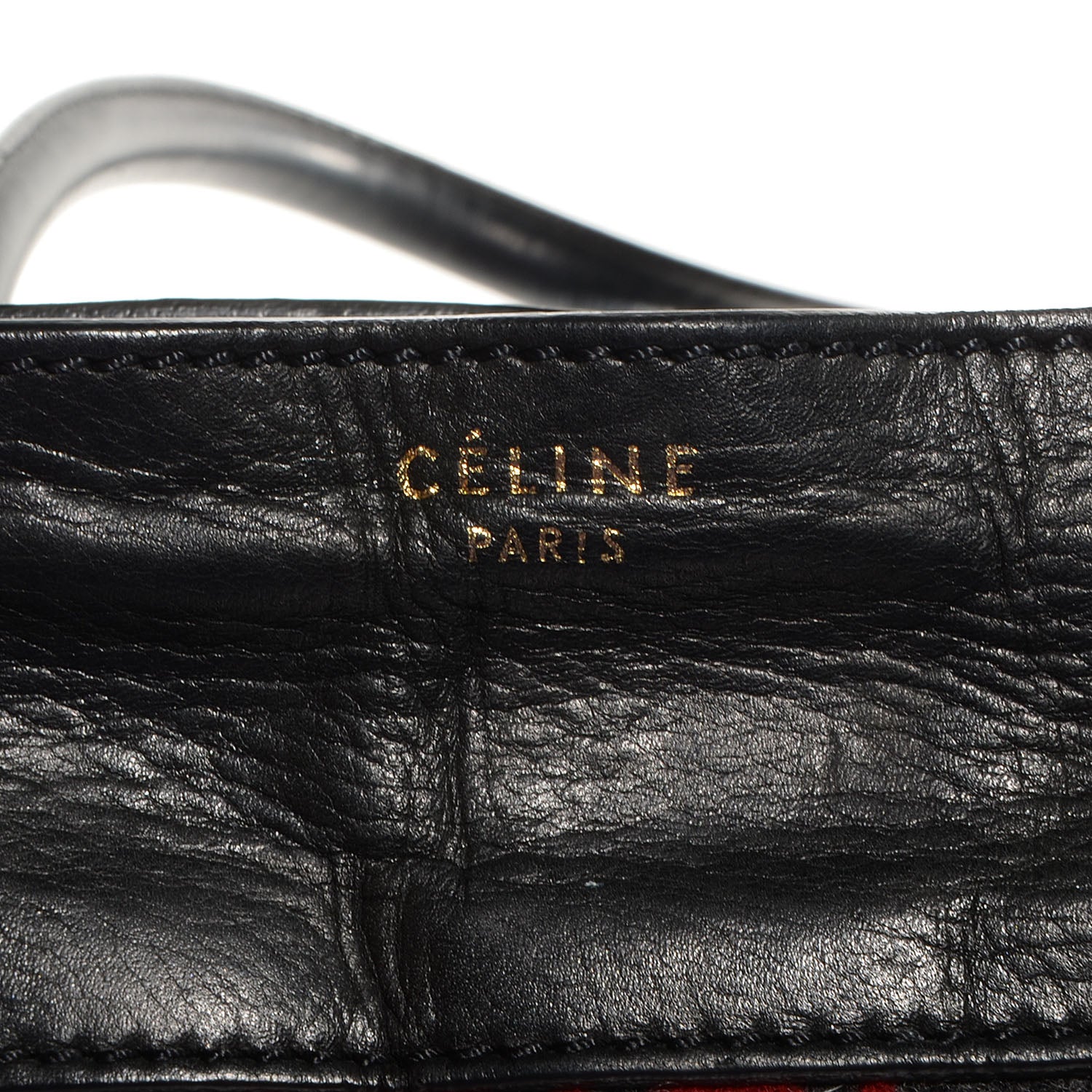 Celine Wool Racer Stripe Medium Luggage Grey Red 9 of 10