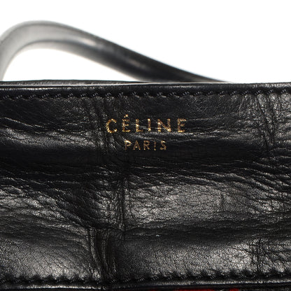 Celine Wool Racer Stripe Medium Luggage Grey Red 9 of 10