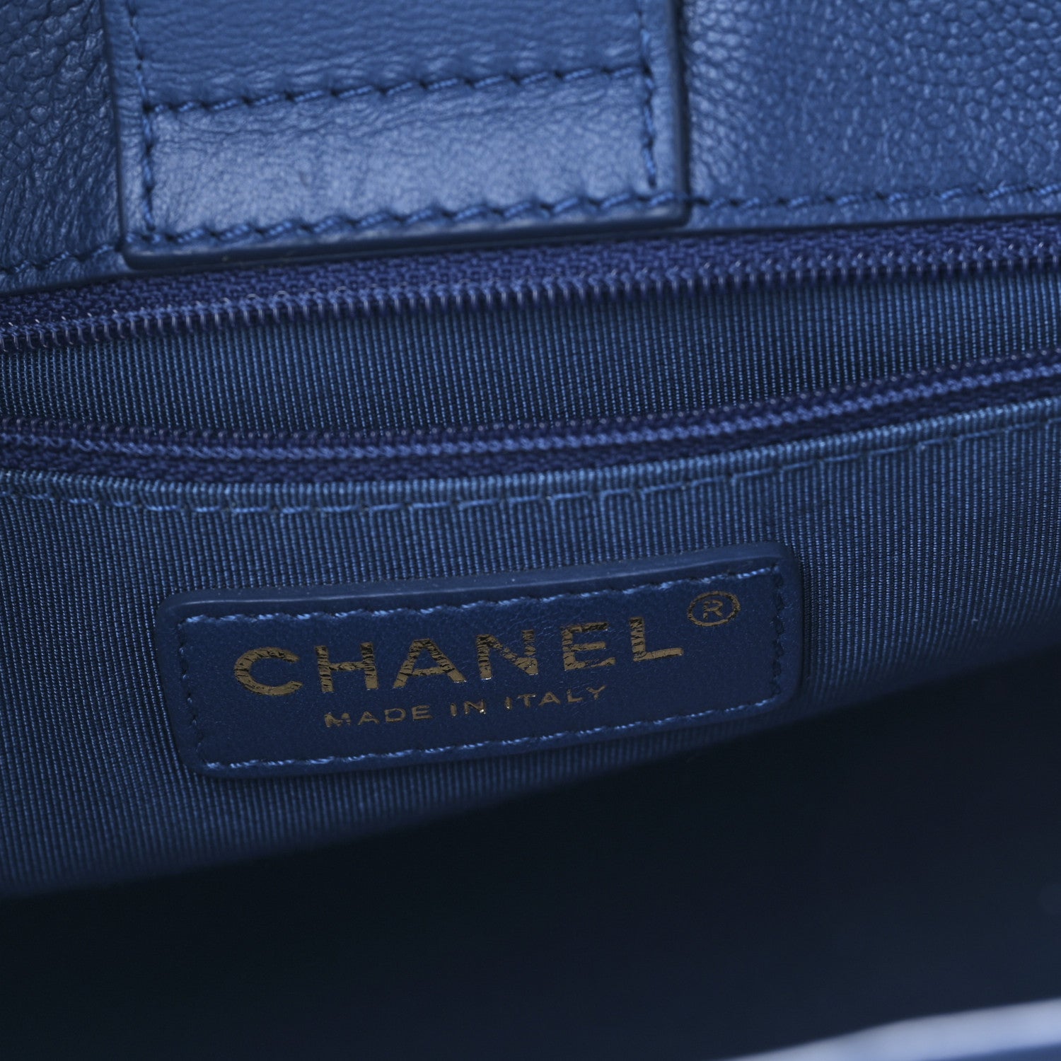 Chanel Caviar Stitched Small Shopping Bag Blue 6 of 9