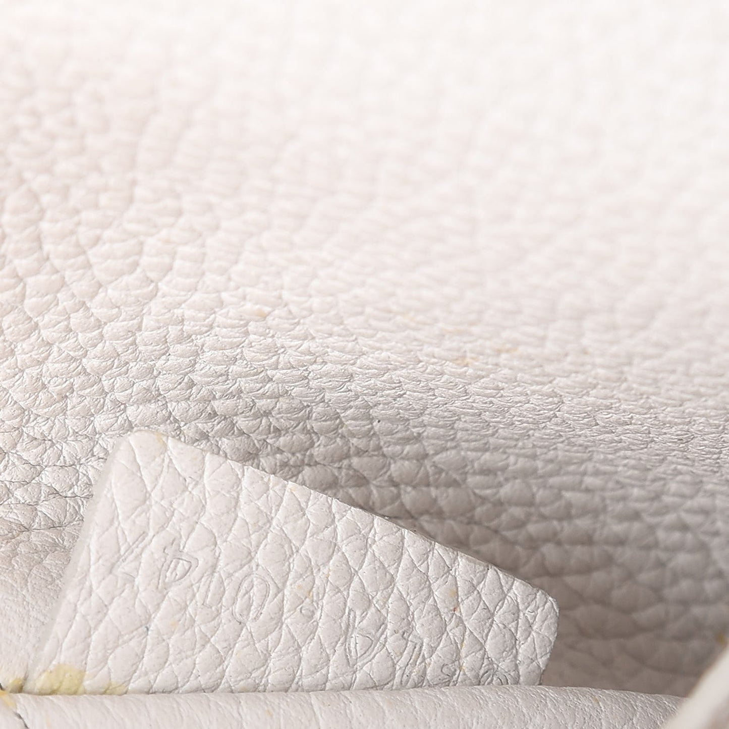 Baby Grained Calfskin Small Tri-Fold Bag White