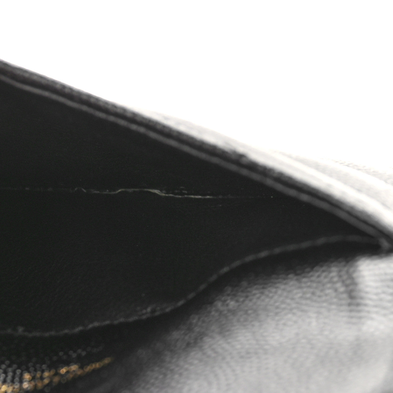 Grain De Poudre Matelasse Chevron Monogram Compact Wallet Black