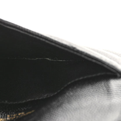 Saint Laurent Grain De Poudre Matelasse Chevron Monogram Compact Wallet Black 6 of 10