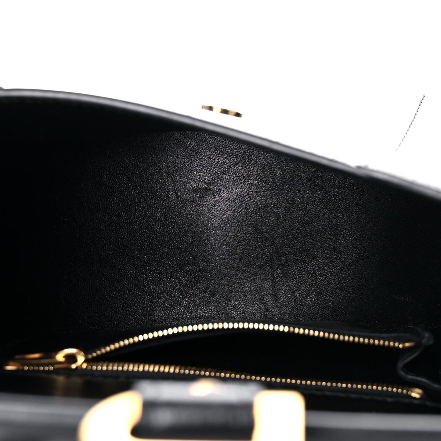 Shiny Box Calfskin Small Hourglass Top Handle Bag Black