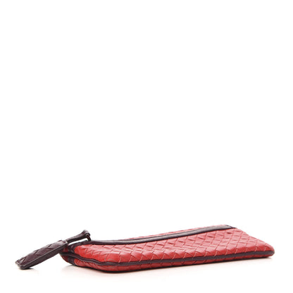 Bottega Veneta Nappa Intrecciato Zip Clutch Fraise Aubergine 4 of 6