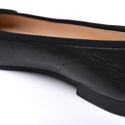Chanel Lambskin Patent Cap Toe Ballerina Flats 37 Black 16 of 20