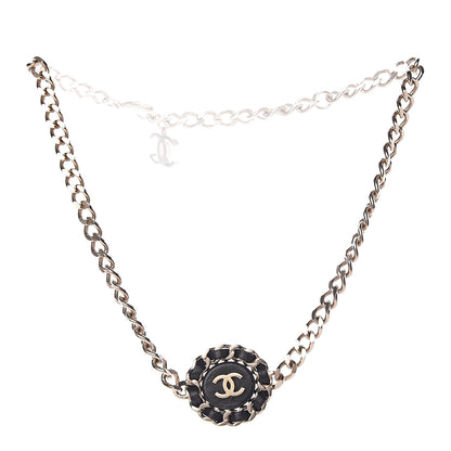 Chanel Lambskin CC Chain Short Necklace Black Gold 3 of 4