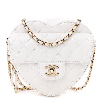 Chanel Lambskin Quilted CC In Love Heart Bag White 1 of 11