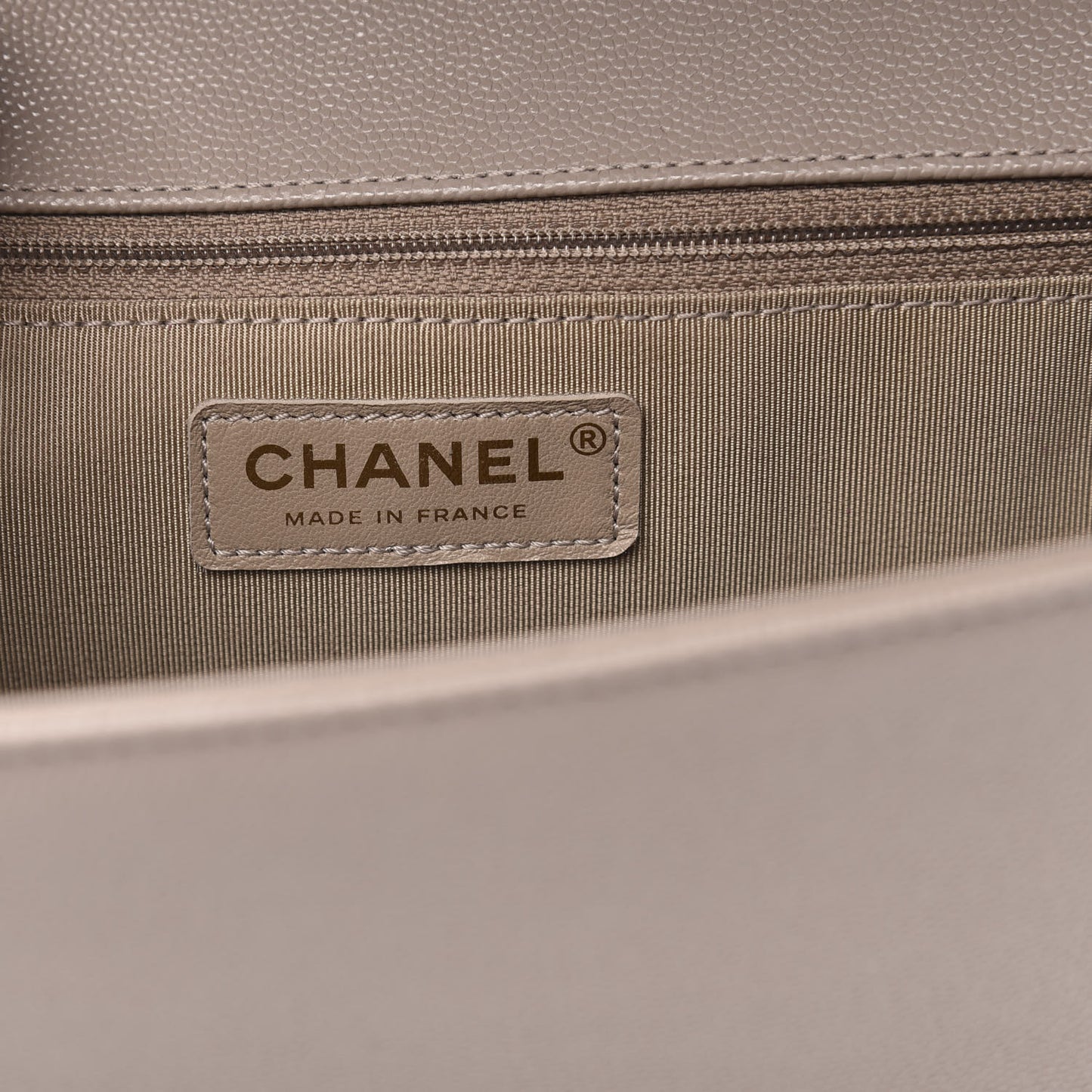 Caviar Quilted Large Boy Flap Beige