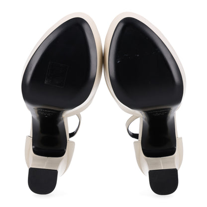 Saint Laurent New Belfagor Jodie 95 Platform Sandal 36.5 Pearl 7 of 11